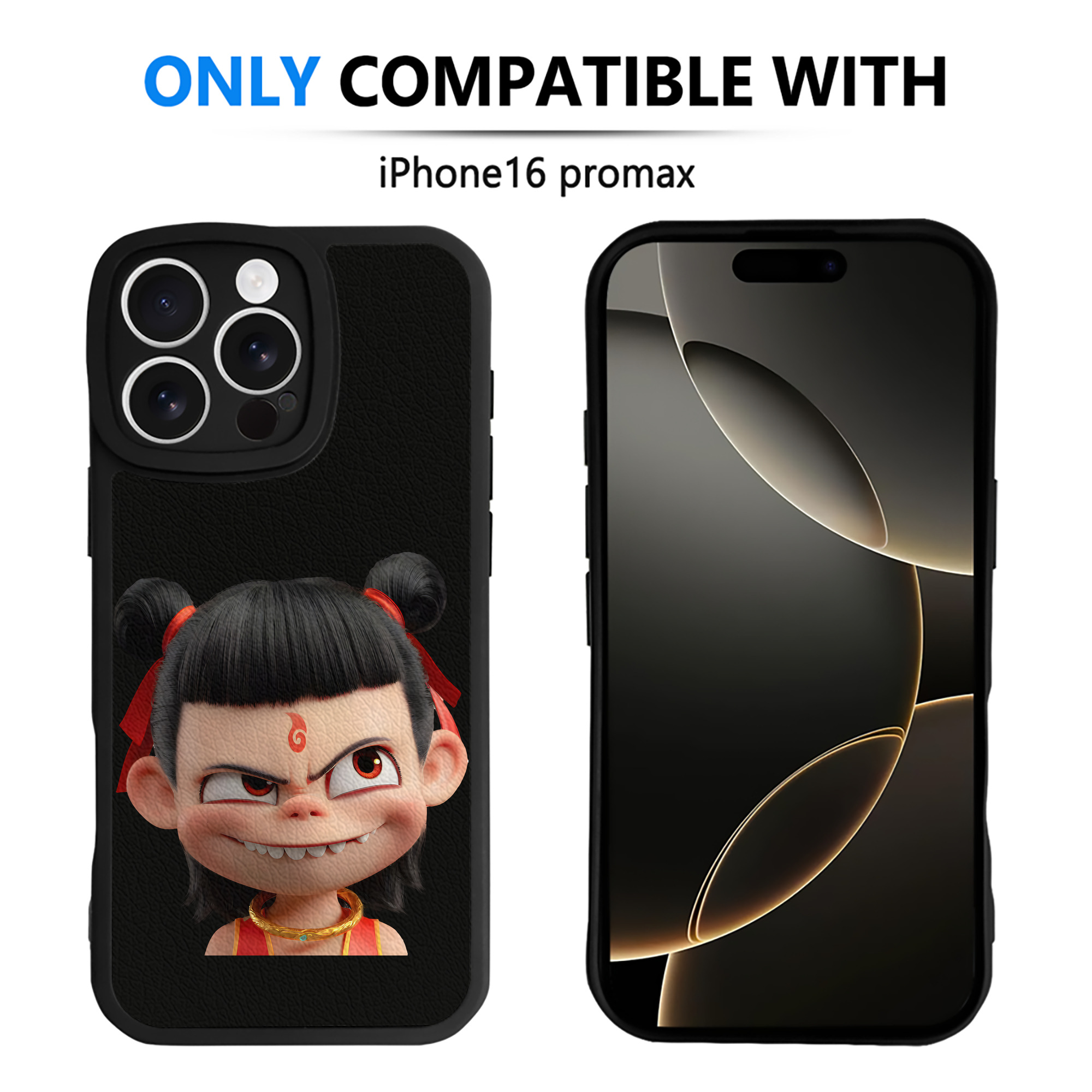 （画像用） Ne Zha 2 ナタ 魔童の大暴れ 【iPhone 16シリーズ対応】シリコンスマホケース（レザー調） 材質：シリコン